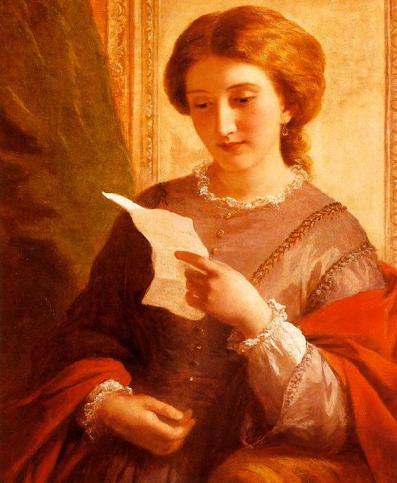 Alfred Chalon Girl Reading a Letter Sweden oil painting art